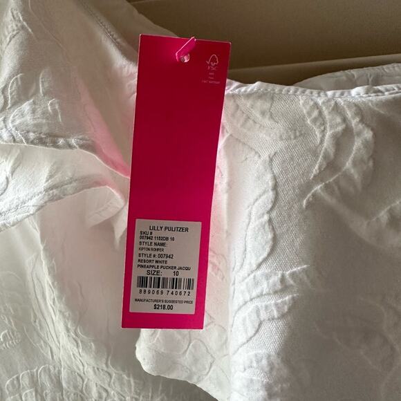 LILLY PULITZER PINEAPPLE PUCKER JACQUARD KIPTON ROMPER WHITE size 16 New - Picture 7 of 11